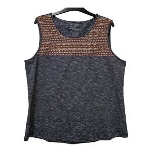 Talbots Sleeveless Embroidered Yoke Tank Top Size XL